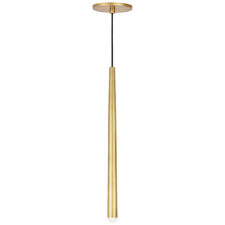 Natural Brass 1-Light LED Pendant with Integrated Bulb