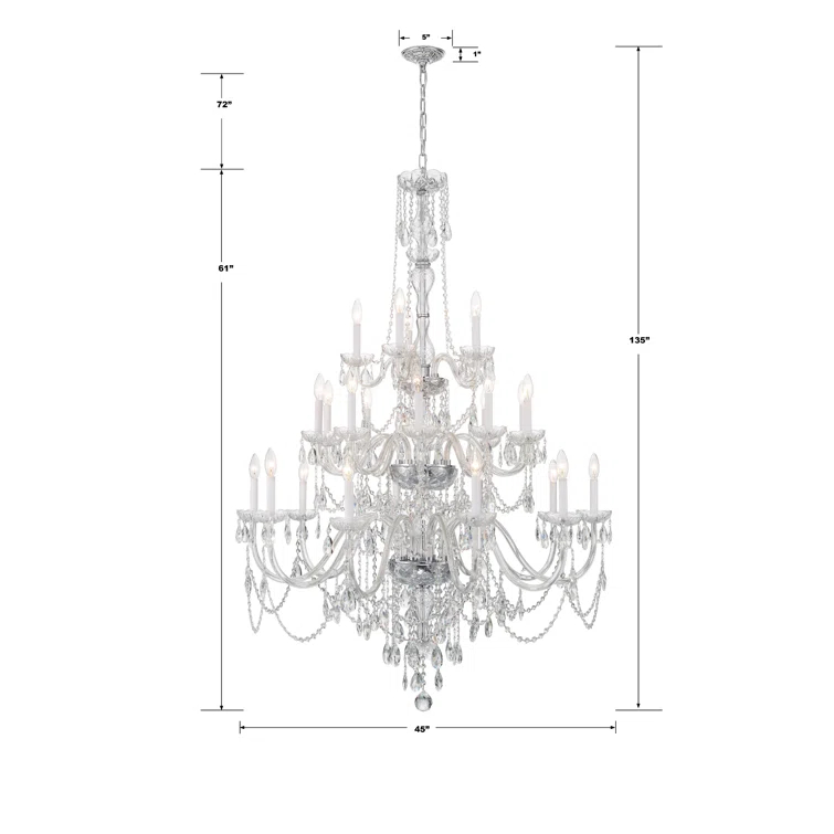 Irl 25 - Light Dimmable Classic / Traditional Chandelier
