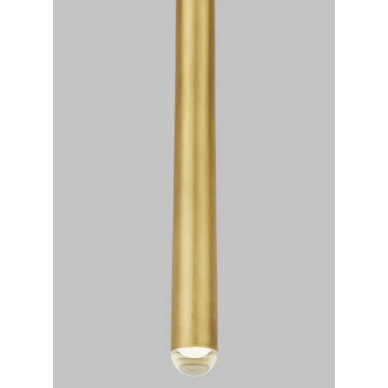 Natural Brass 1-Light LED Pendant with Integrated Bulb