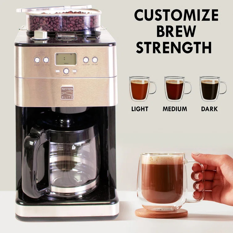Kenmore Elite 12 Cup Programmable Grind And Brew Coffee Maker