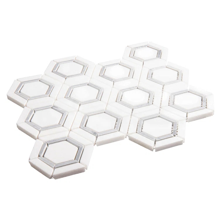 Hexaco Natural Stone Hexagon Mosaic Kitchen Backsplash, Bathroom, Shower, Pool, Wall and Floor Tile