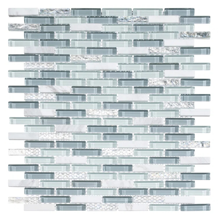 Loic 1" x 2" Glass Brick Joint MosaicKitchen Backsplash, Bathroom, Shower, Pool, Wall and Floor Tile
