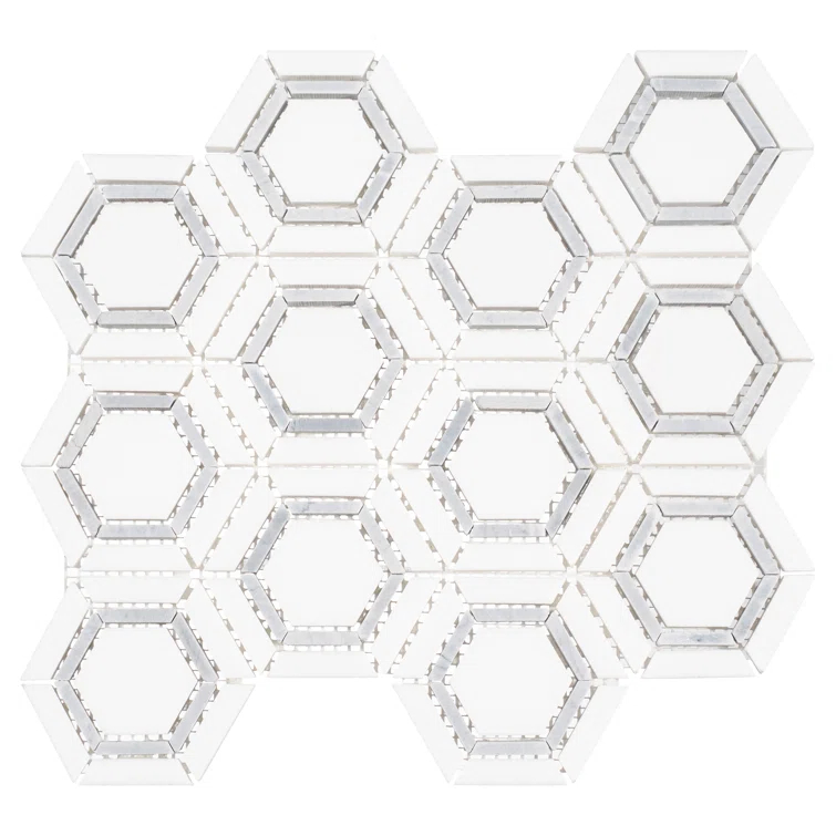 Hexaco Natural Stone Hexagon Mosaic Kitchen Backsplash, Bathroom, Shower, Pool, Wall and Floor Tile