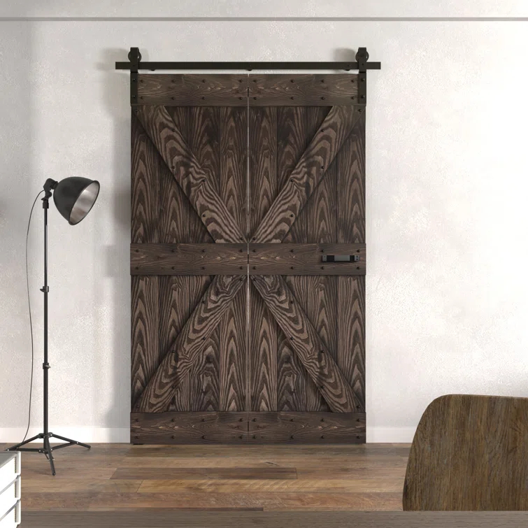 Coast Sequoia 84"H Embossing Bi-Fold Barn Door With Sliding Hardware Kit