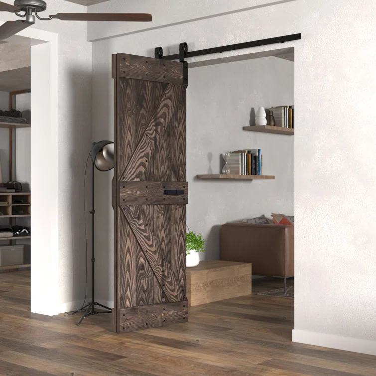 Coast Sequoia 84"H Embossing Bi-Fold Barn Door With Sliding Hardware Kit
