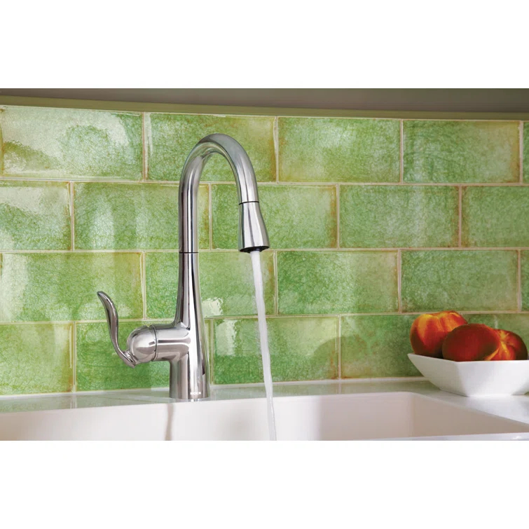 Moen Arbor One Handle Pulldown Kitchen Faucet Featuring Power Boost and Reflex