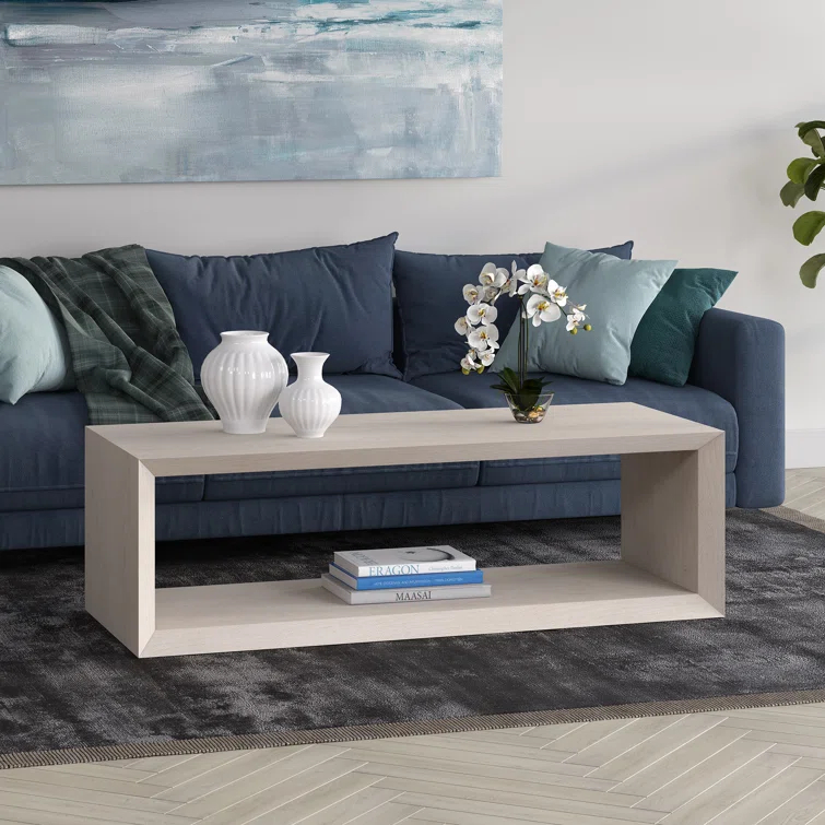 Foxtrot Faux Wood Coffee Table With Shelf