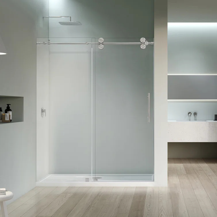 64" - 68" W x 78" H Single Sliding Frameless Shower Door