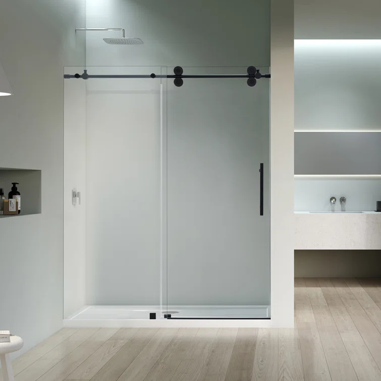 64" - 68" W x 78" H Single Sliding Frameless Shower Door