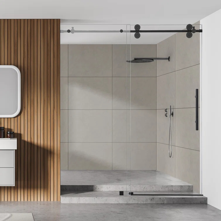 64" - 68" W x 78" H Single Sliding Frameless Shower Door