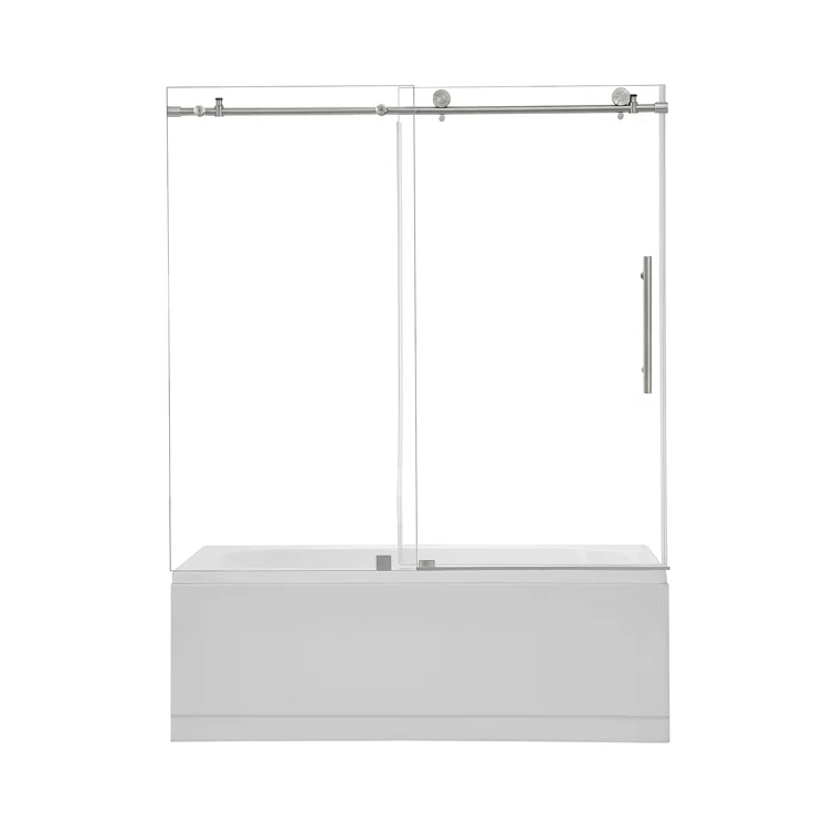 56" - 60" W x 58" H Single Sliding Frameless Tub Door