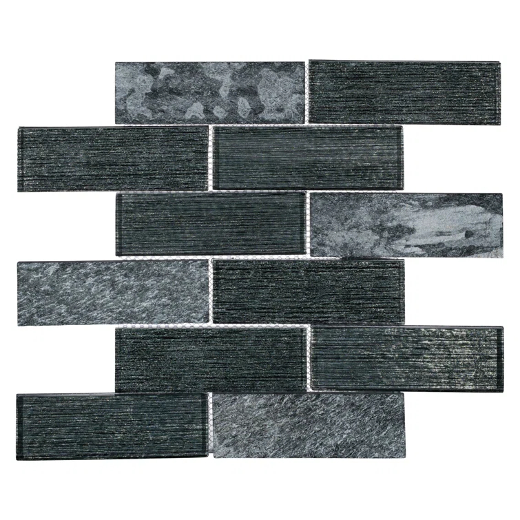 Bovard 2''x 6" Glass Mosaic Kitchen Backsplash, Bathroom, Shower, Wall and Floor Tile