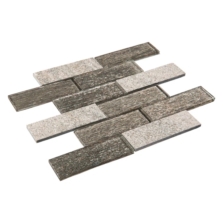 Bovard 2''x 6" Glass Mosaic Kitchen Backsplash, Bathroom, Shower, Wall and Floor Tile