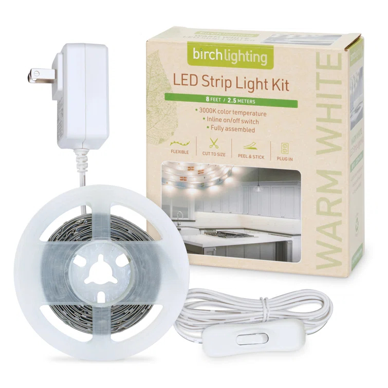 Warm White 98" LED Strip Light Kit