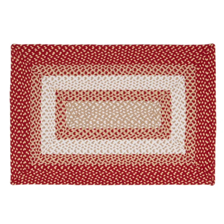 Waterbury Farmhouse Handmade Braided Red Area Rug