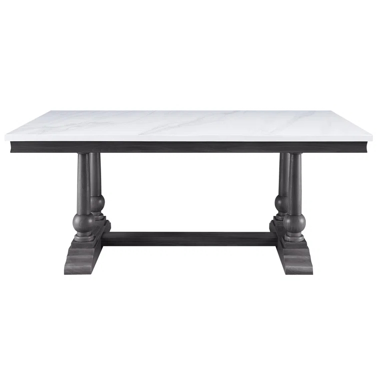Faux Marble Top Dining Table
