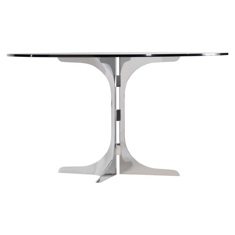 Nova Round Glass Top Metal Base Dining Table