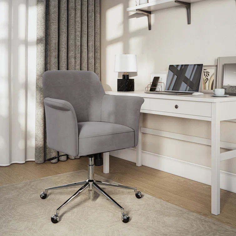 Nin Ergonomic Velvet Task Chair 27.95'' W Armchair