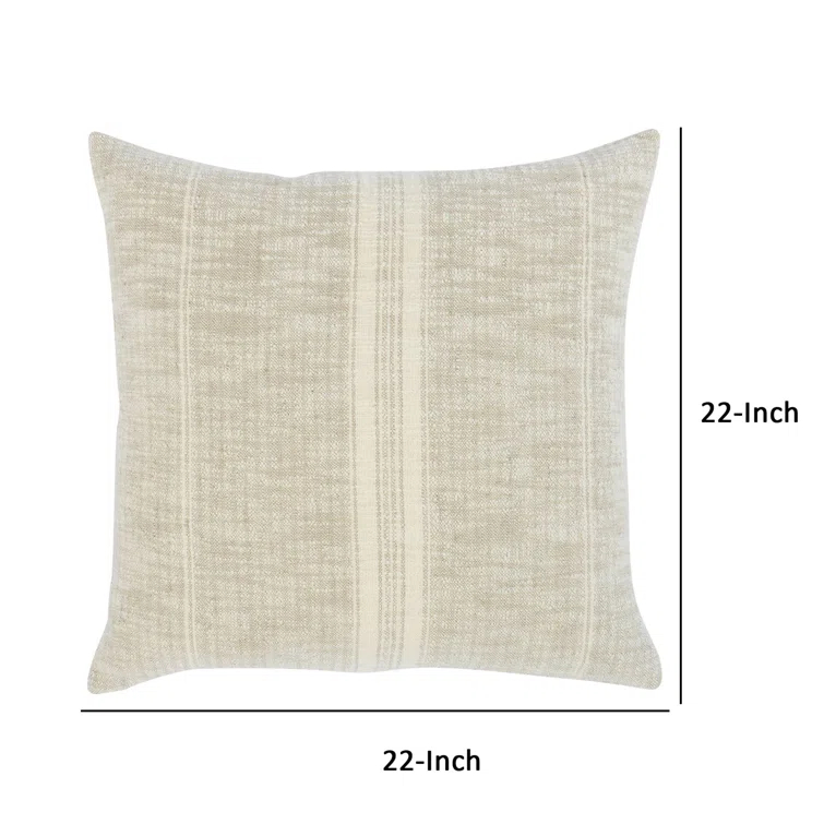 Lamina Pillow - Natural and Ivory / 22" x 22"