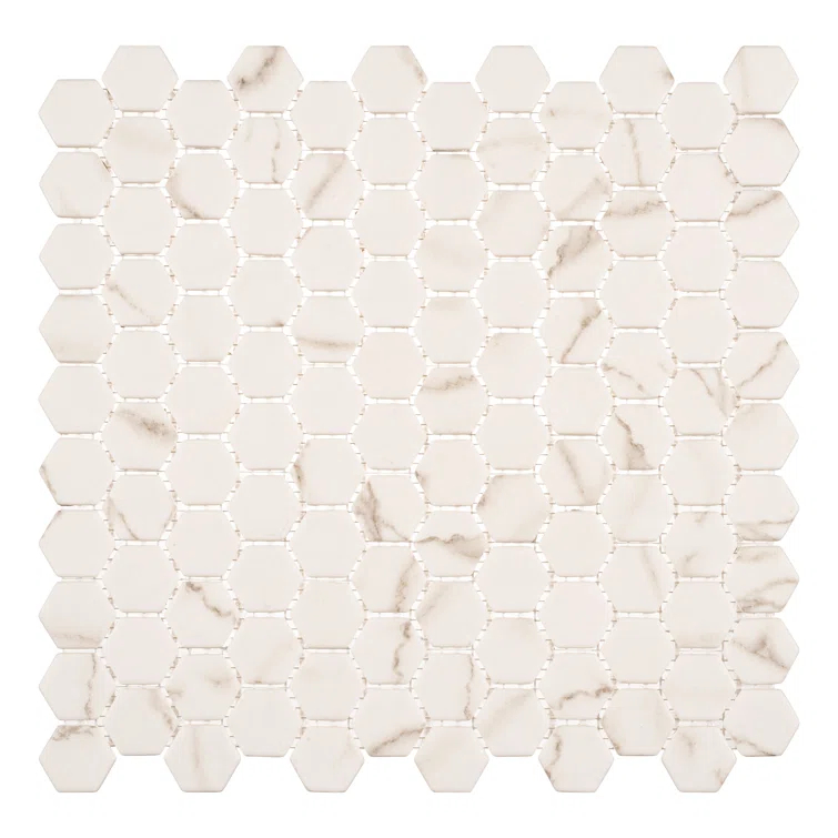 Trillions Hexagon Honeycomb Glass Mosaic Kitchen Backsplash, Bathroom, Shower, Pool, Wall and Floor Tile
