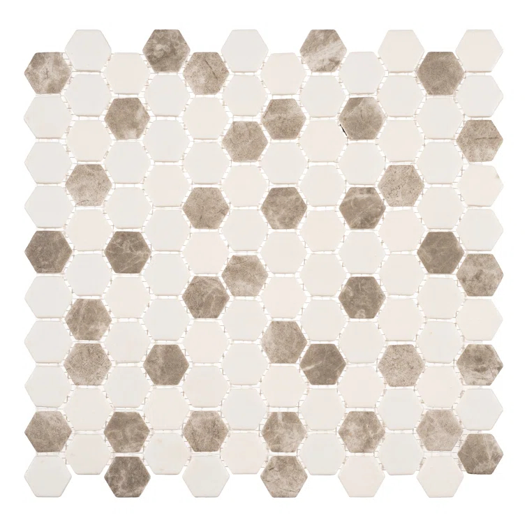 Trillions Hexagon Honeycomb Glass Mosaic Kitchen Backsplash, Bathroom, Shower, Pool, Wall and Floor Tile