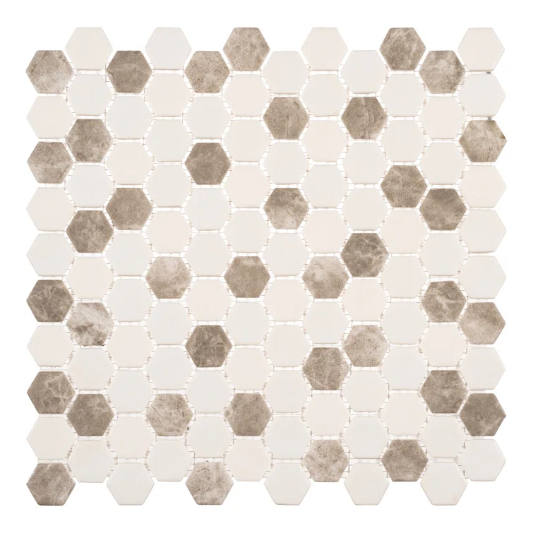 Trillions Hexagon Honeycomb Glass Mosaic Kitchen Backsplash, Bathroom, Shower, Pool, Wall and Floor Tile