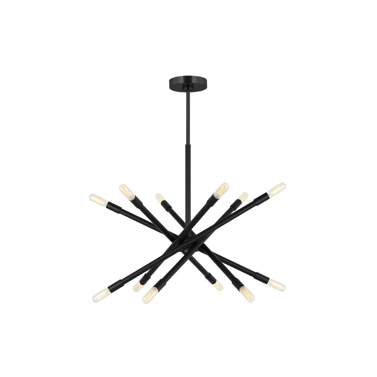 Mercer41 12 - Light Dimmable Sputnik Modern Linear Chandelier