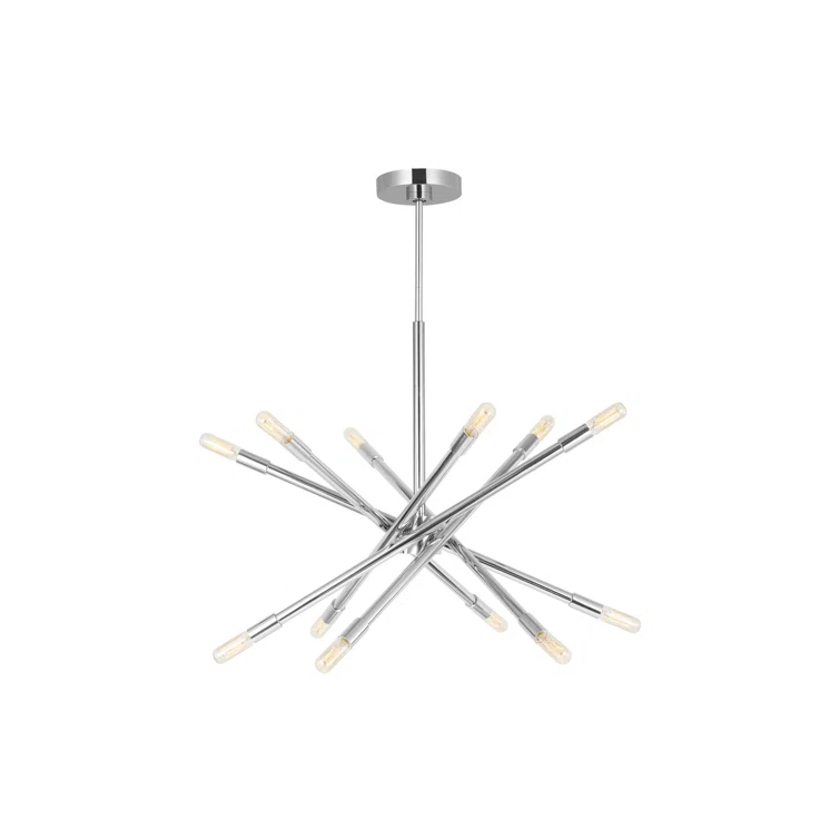 Mercer41 12 - Light Dimmable Sputnik Modern Linear Chandelier