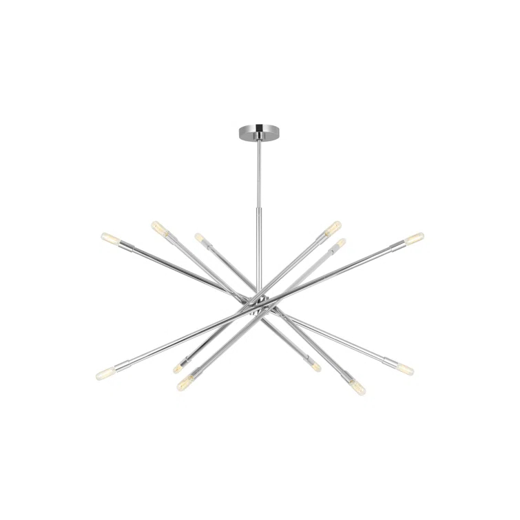 Mercer41 12 - Light Dimmable Sputnik Modern Linear Chandelier