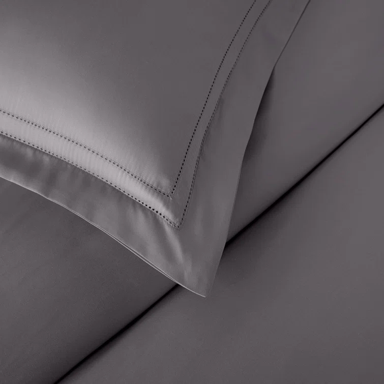 Charcoal Queen Egyptian Cotton 3-Piece Duvet Cover Set