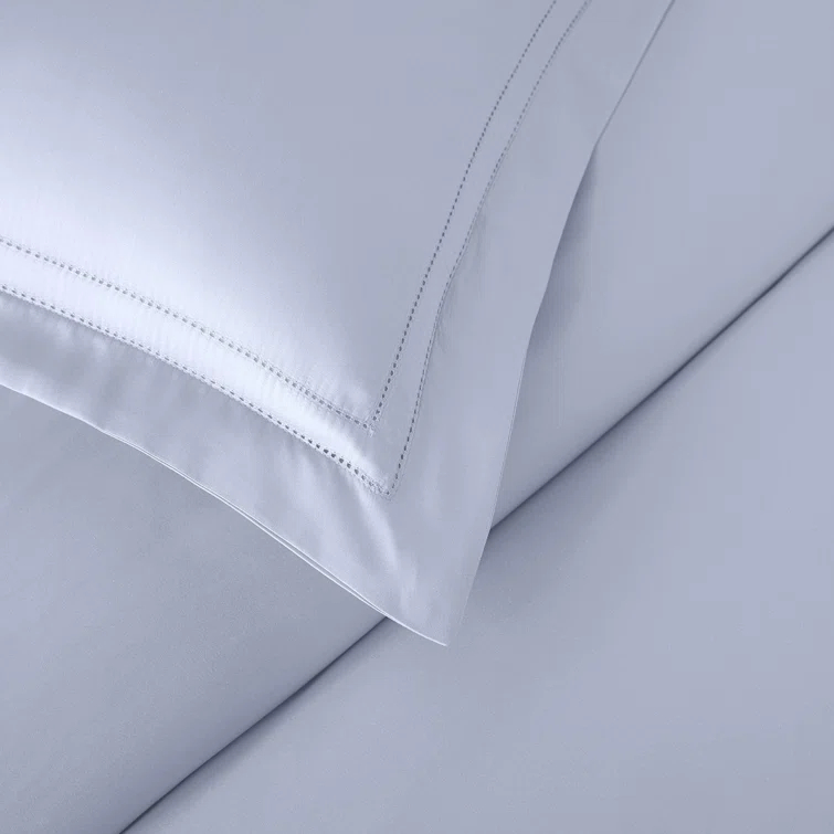 Icy Blue Queen Cotton Duvet Cover Set with Shams