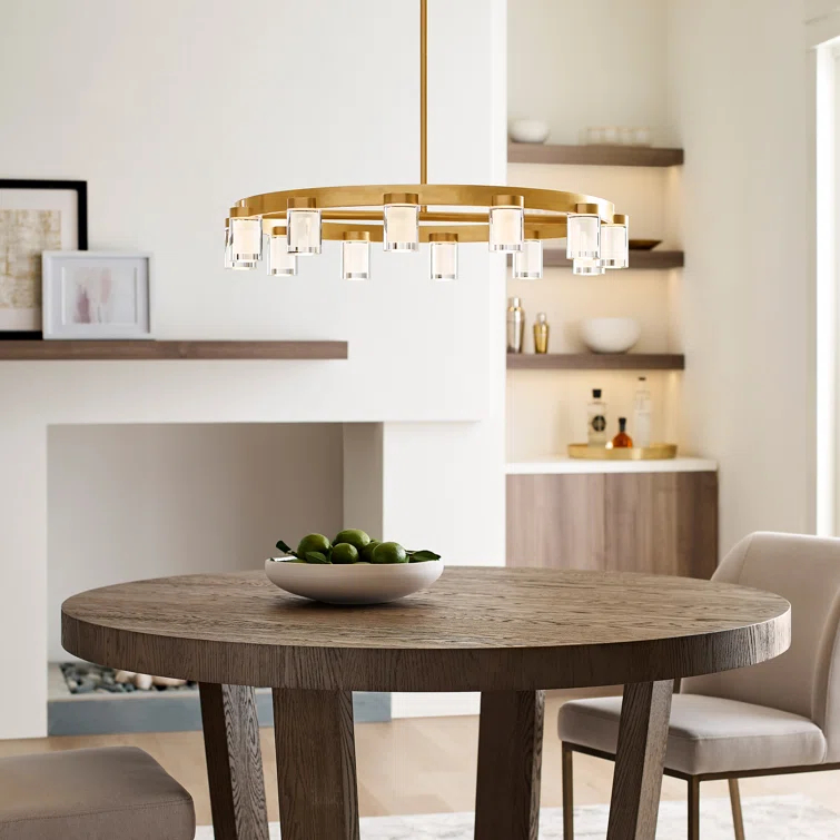 Esfera 32" Black Crystal LED Chandelier