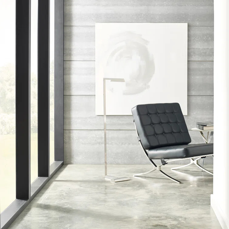 Dessau 46" Polished Nickel LED Task Floor Lamp with Adjustable Head