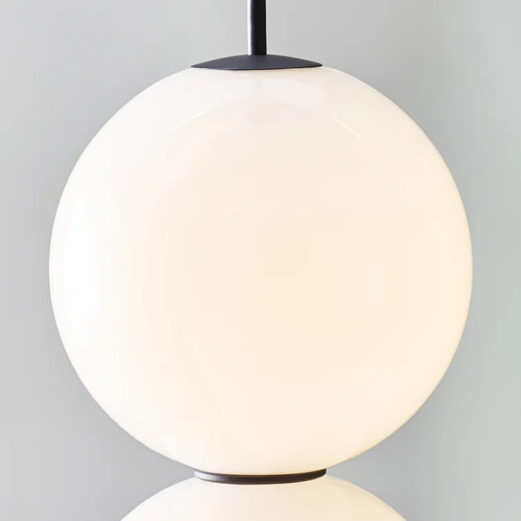 Nightshade Black Glass LED Globe Pendant Light