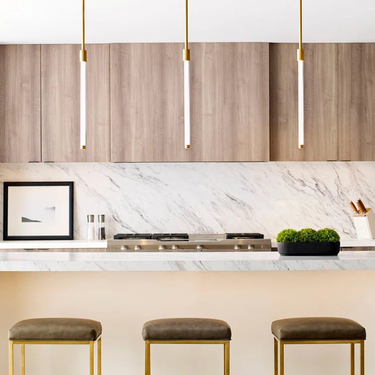 Ecliptic Natural Brass LED Pendant with Clear Glass Diffusion