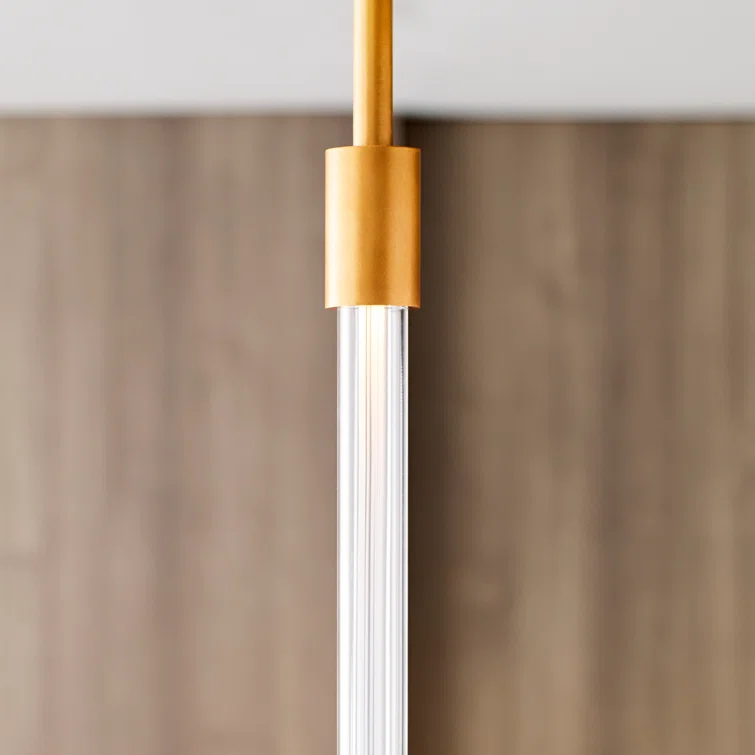 Ecliptic Natural Brass LED Pendant with Clear Glass Diffusion