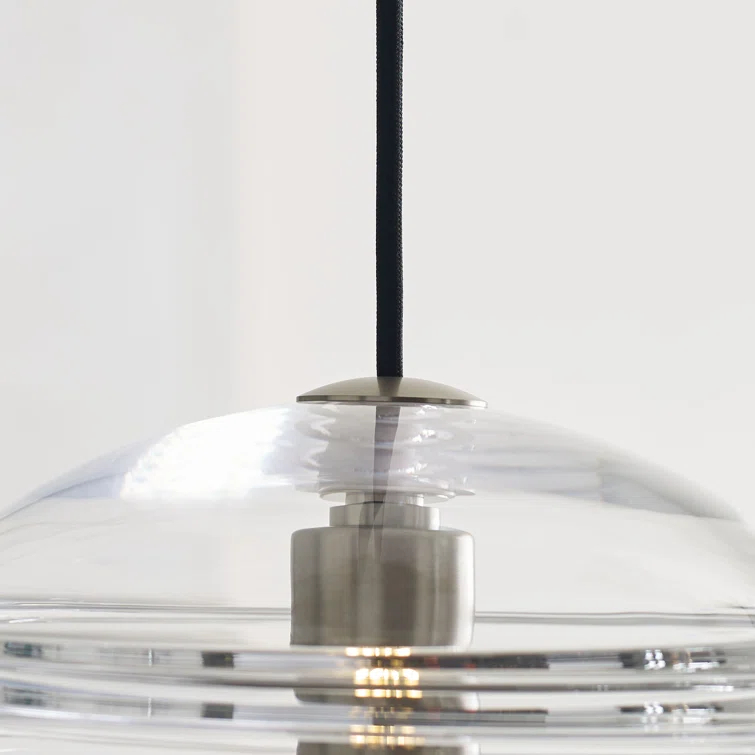 Sedona Contemporary Globe LED Pendant in Satin Nickel with Clear Glass