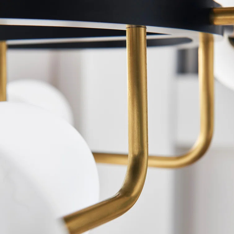Elegant Brass Viaggio 12-Light LED Chandelier with Opal Glass Globes