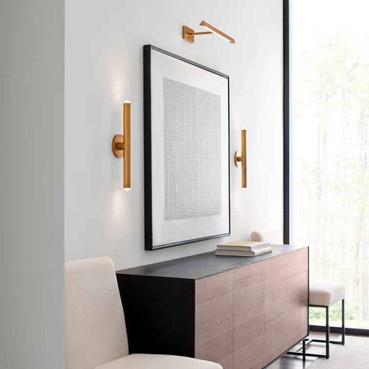 Elegant Brass 16" Dimmable LED Wall Sconce
