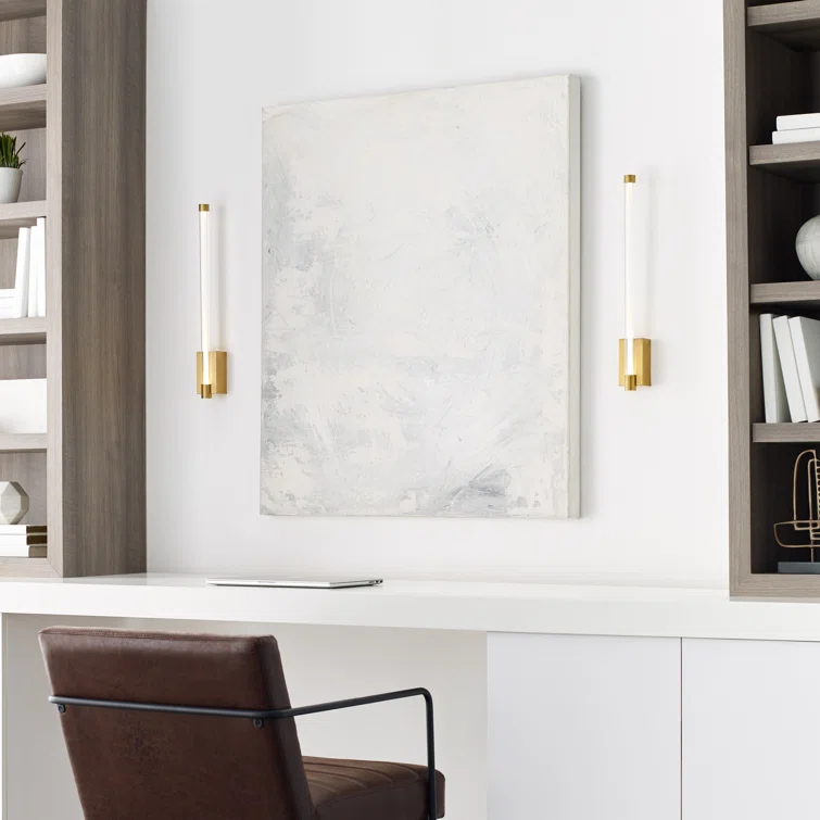 Phobos Dimmable LED Brass Wall Sconce, 21" Height