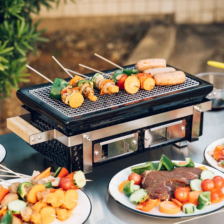 Square16''Charcoal BBQ Grill Hibachi Grill
