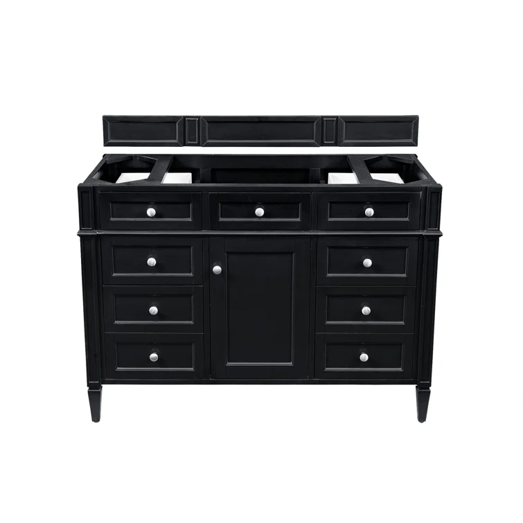 Black 47'' Plywood Single Vanity with Multiple Drawers
