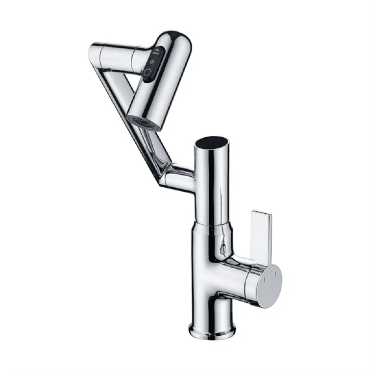 Lefton Rotatable Single Hole Bathroom Faucet with Temperature Display BF2204