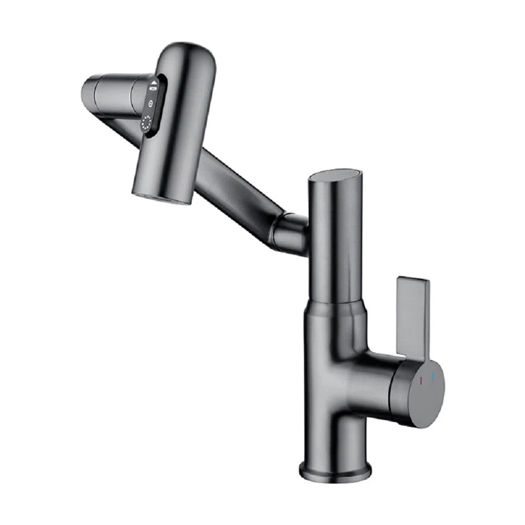 Lefton Rotatable Single Hole Bathroom Faucet with Temperature Display BF2204