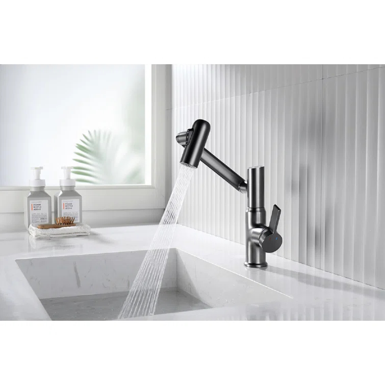 Lefton Rotatable Single Hole Bathroom Faucet with Temperature Display BF2204