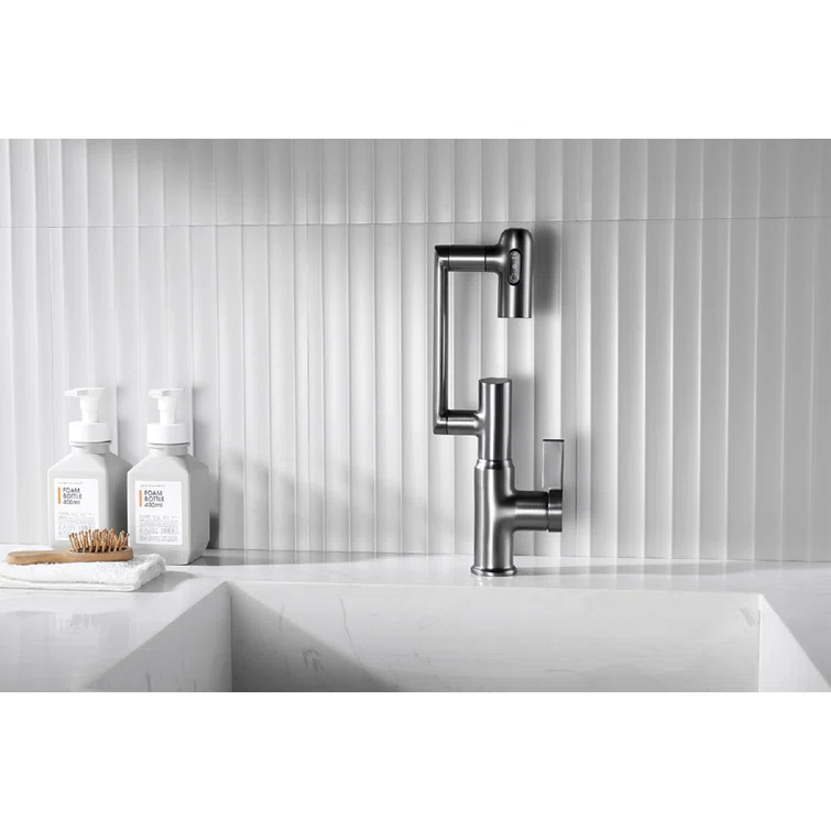 Lefton Rotatable Single Hole Bathroom Faucet with Temperature Display BF2204