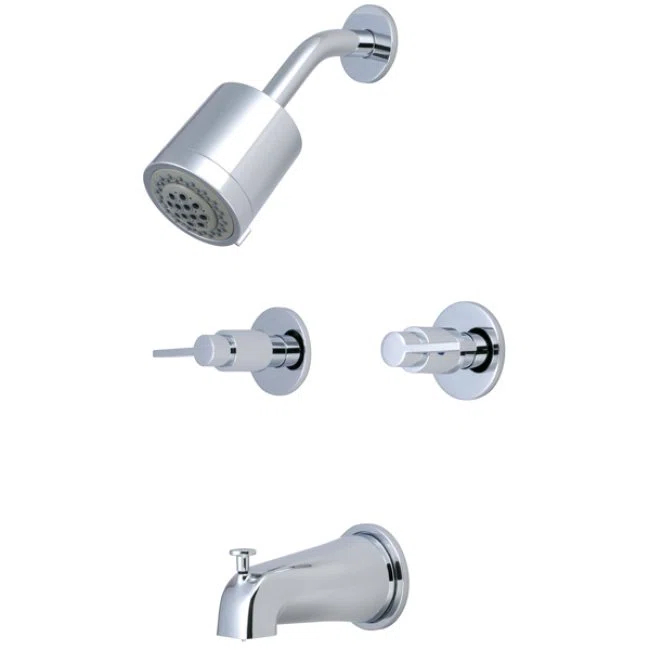 Kingston Brass NuvoFusion Double-Handle Tub and Shower Faucet