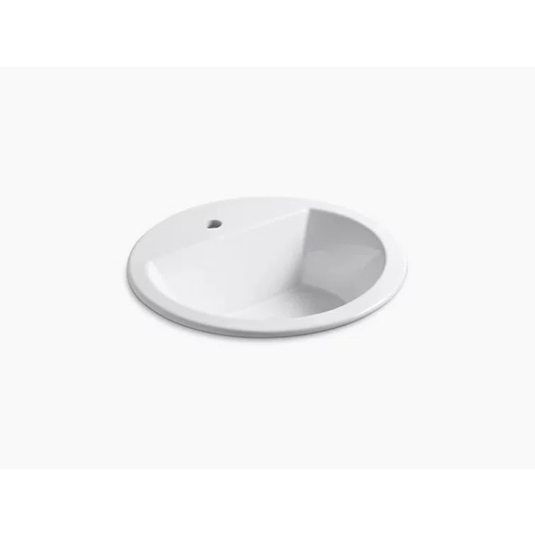 Bryant Ceramic Circular Drop-In Bathroom Sink with Overflow