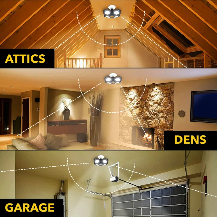 Bell+Howell Quadburst 5500 Lumens Multi Directional Ceiling Light with 4 Adjustable Panels