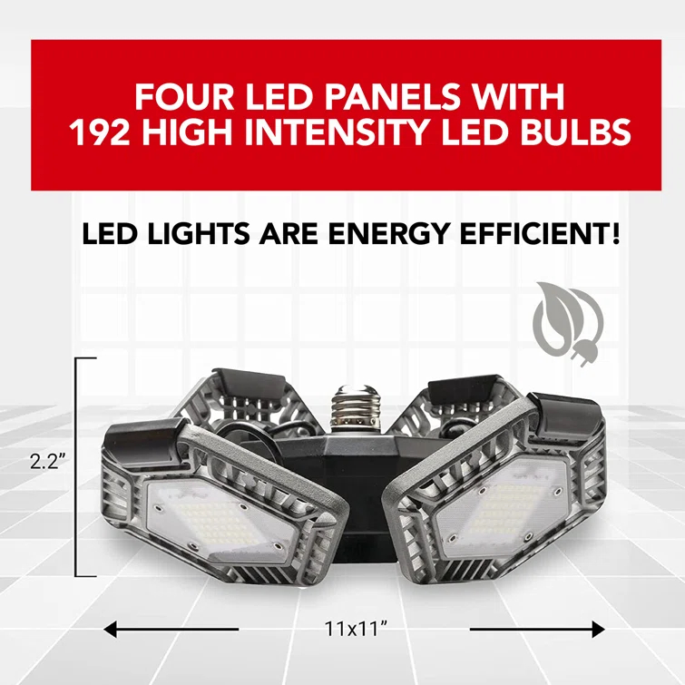 Bell+Howell Quadburst 5500 Lumens Multi Directional Ceiling Light with 4 Adjustable Panels
